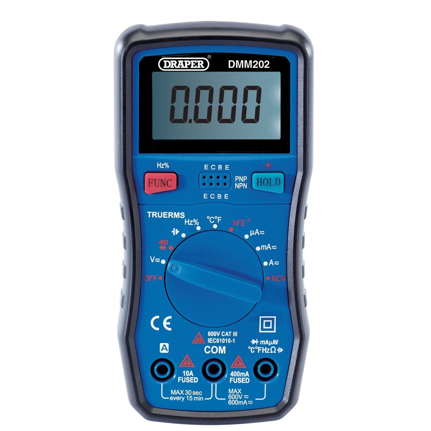 Draper 41820 Digital Multimeter AC/DC Voltage with Test Leads and Temp Probe