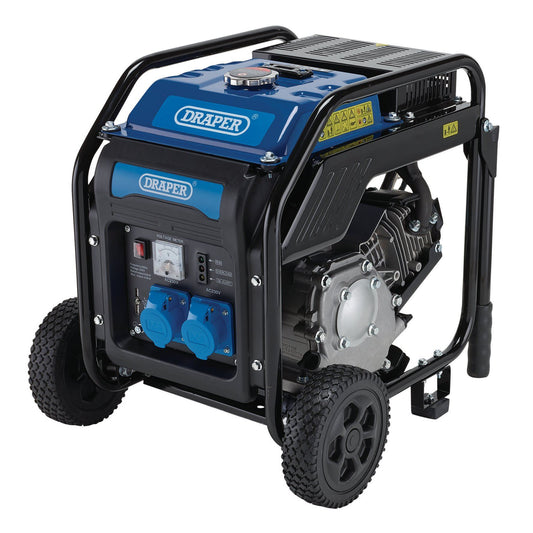 Draper Petrol Open Frame Inverter Generator with Wheels, 3800W