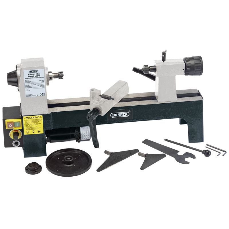 Draper Variable Speed Mini Wood Lathe (250W) 60988