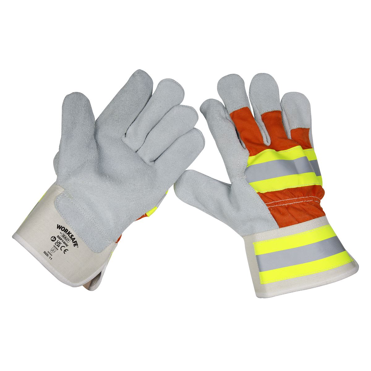 Sealey Reflective Rigger's Gloves Pair SSP14HV