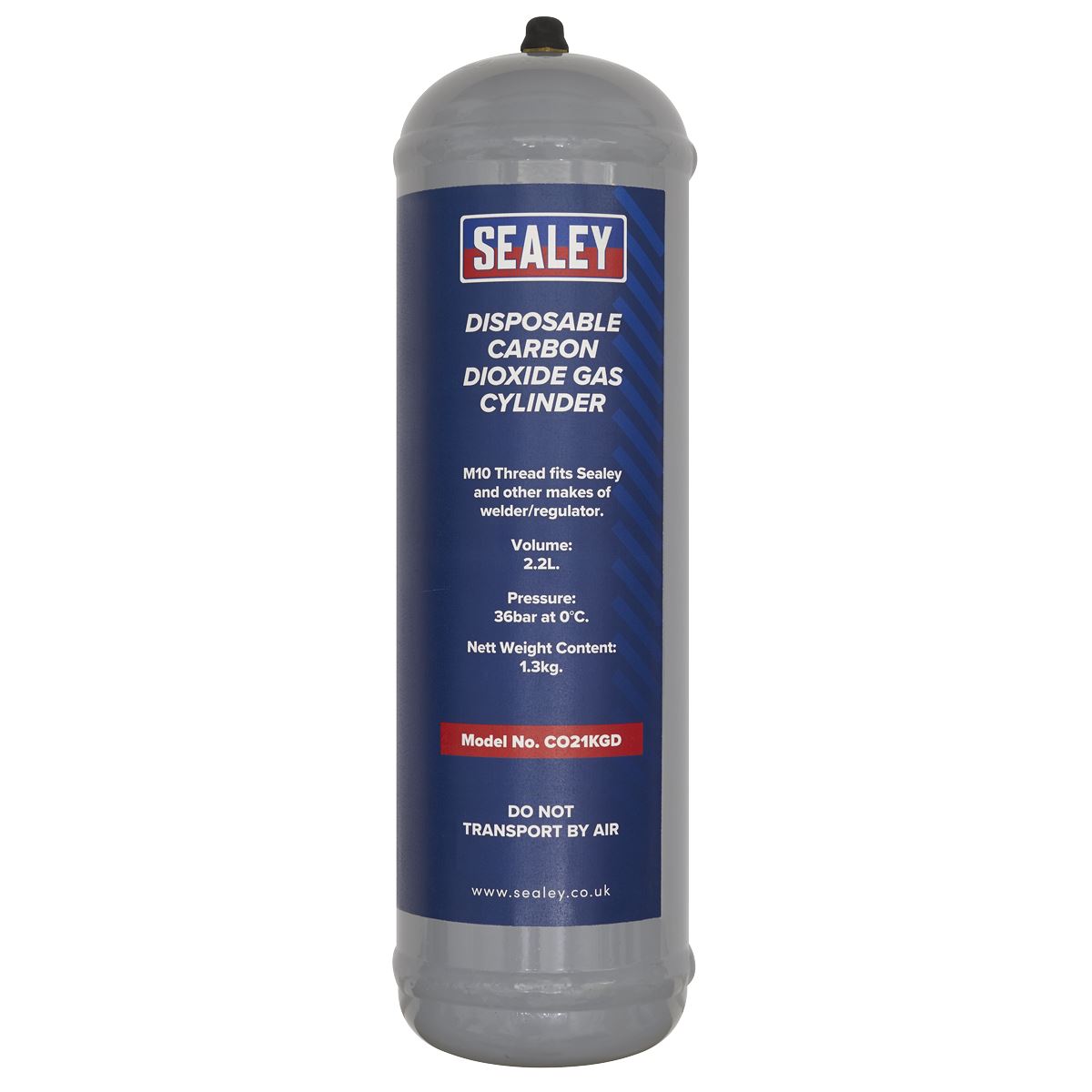 Sealey 1.3kg Disposable Carbon Dioxide Gas Cylinder - Pack of 4 CO21KGD4