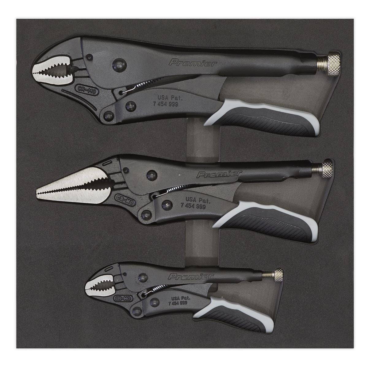 Sealey Locking Pliers Set 3pc Quick Release Black Series AK6863B