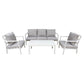 Dellonda Kyoto 4 Piece Aluminium Outdoor Garden Sofa Arm Chair Coffee Table Set DG52