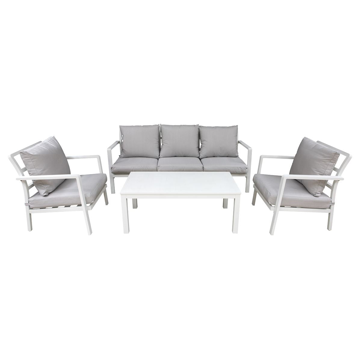 Dellonda Kyoto 4 Piece Aluminium Outdoor Garden Sofa Arm Chair Coffee Table Set DG52