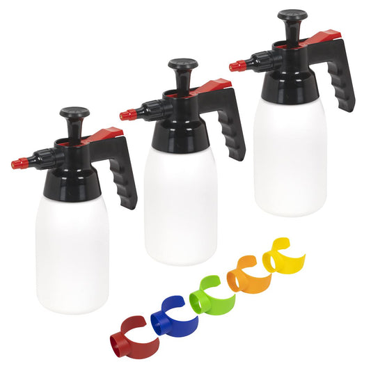 Sealey Premium Pressure Solvent Sprayers 1L & Colour-Coded Caps Combo SCSGCOMBO