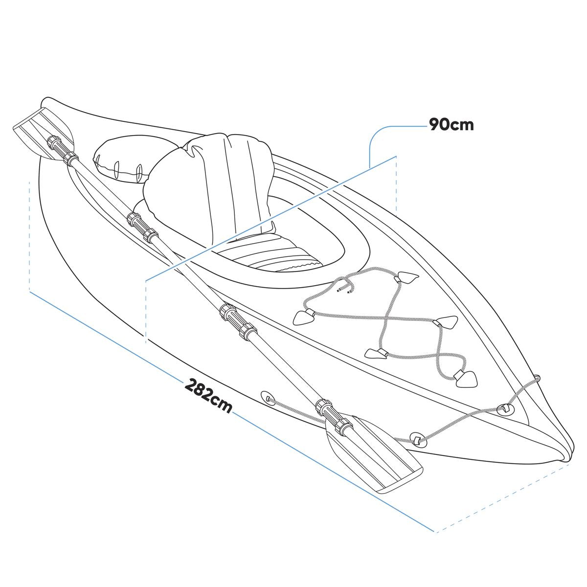 Inflatable One Person Kayak/Canoe Set with Pump, Carry Bag & Aluminium Oar