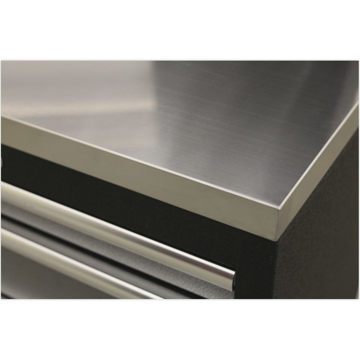 Sealey Superline Pro 1.6m Corner Storage System - Stainless Worktop - APMSSTACK08SS