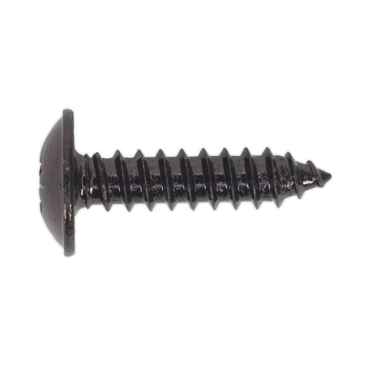 Sealey Self Tapping Screw 4.8 x 19mm Flanged Head Black Pozi Pk 100 BST4819