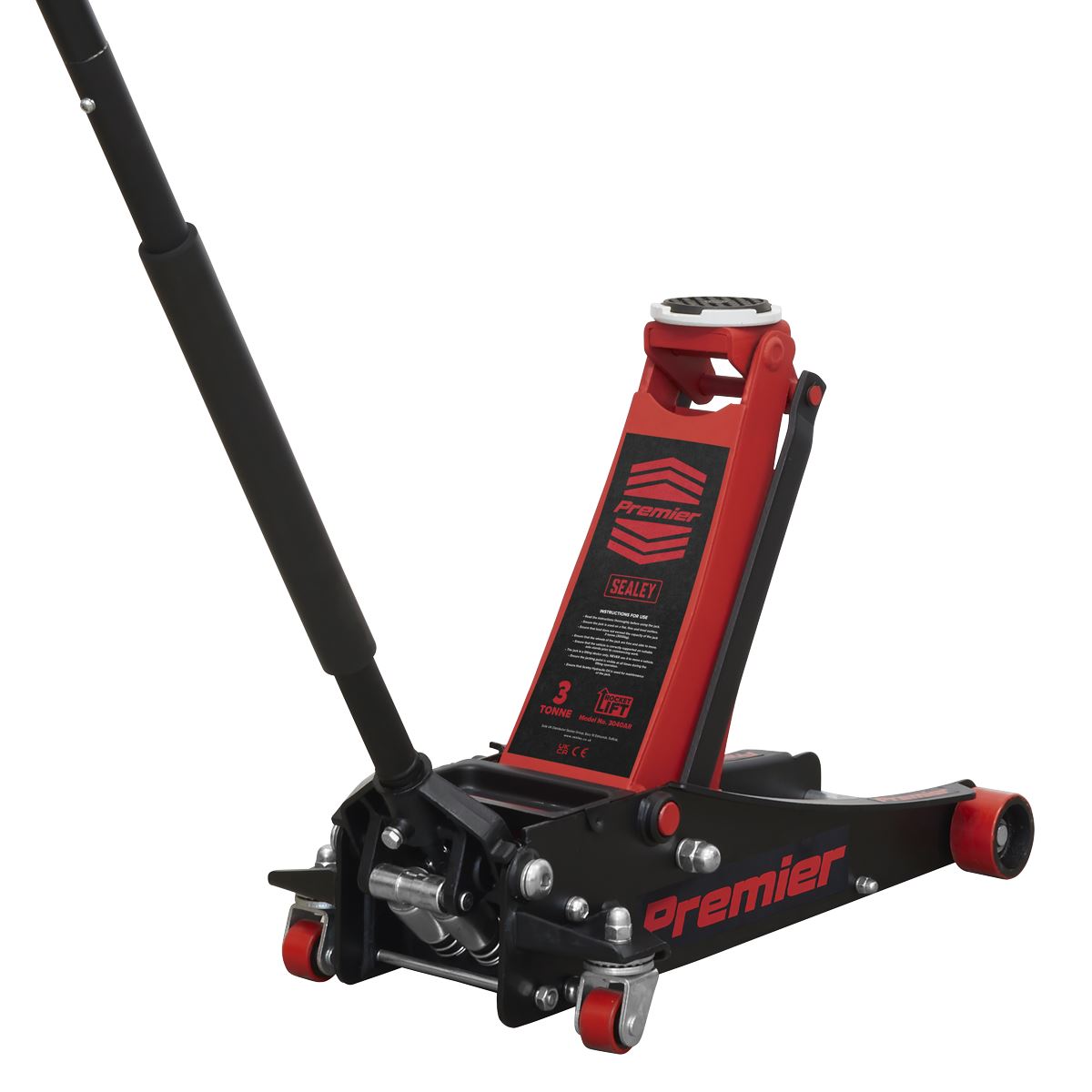 Sealey Trolley Jack 3 tonne Rocket Lift Red 3040AR