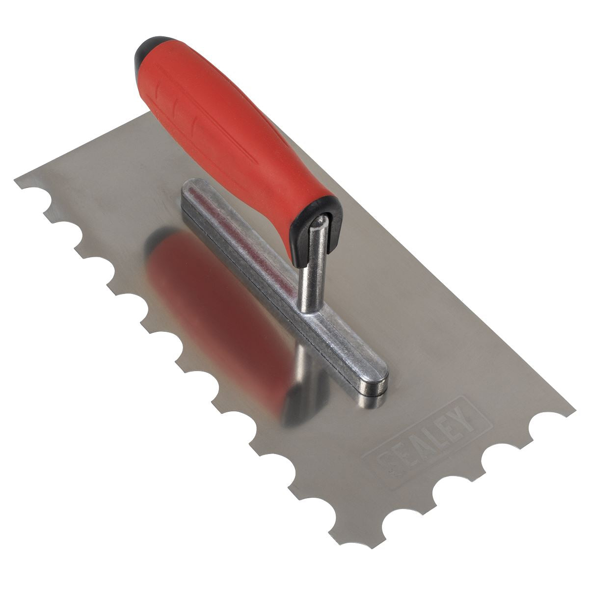 Sealey Stainless Steel 270mm Semicircle Tooth Trowel - Rubber Handle - Aluminium Foot T6701