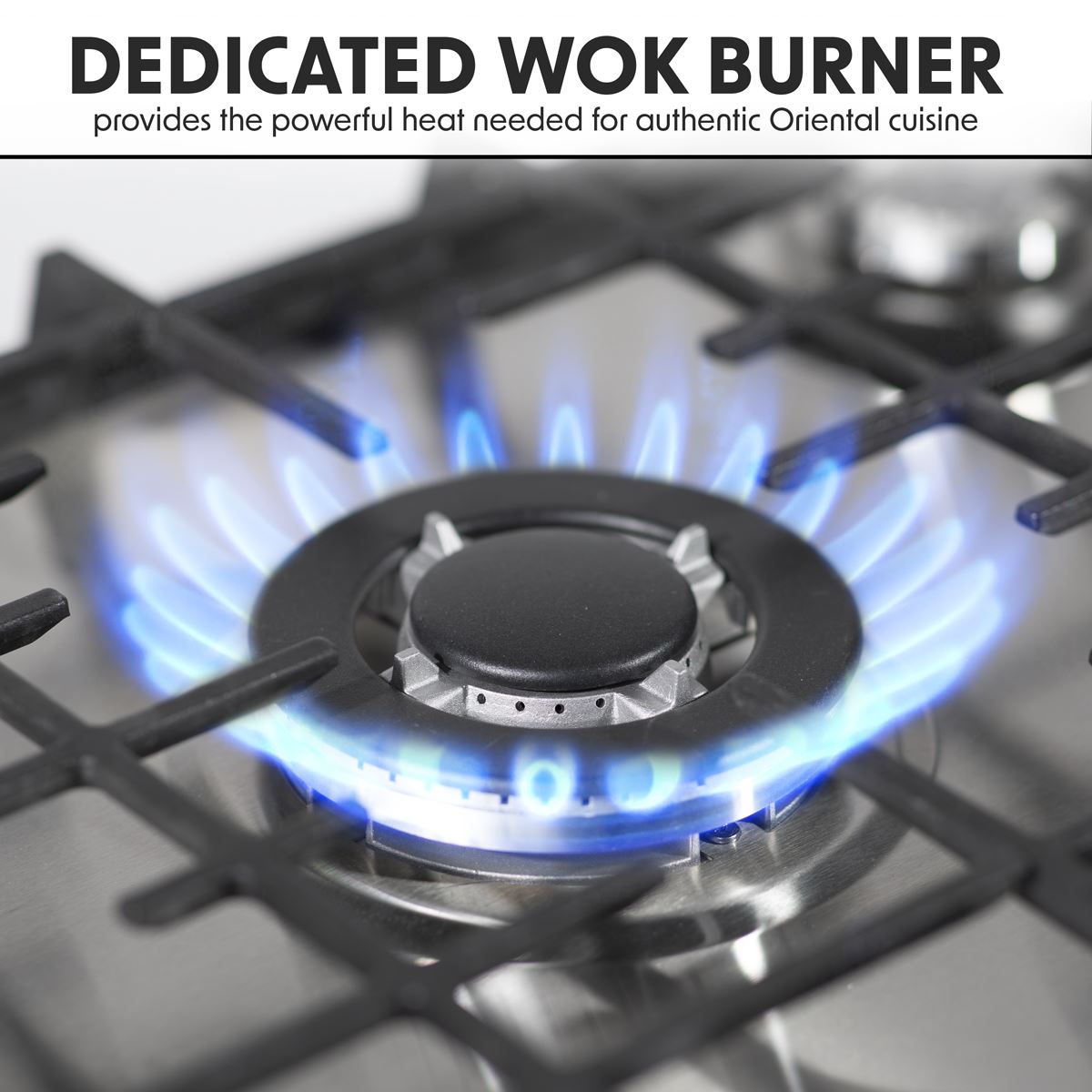 Baridi Gas Hob with 5 Cooking Zones 70cm - Stainless Steel DH227