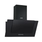 Sealey Baridi 60cm Angled Chimney Cooker Hood with Carbon Filters, LED Lamp, Energy Class B, Black Glass DH129