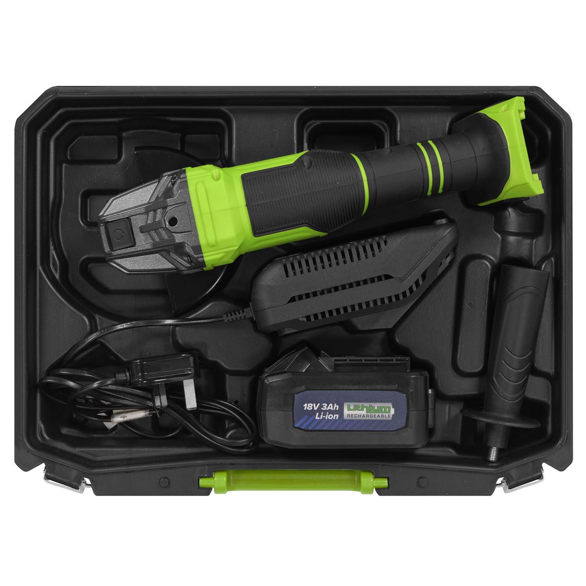 Sealey 18V 3Ah 115mm Cordless Angle Grinder - Green CP401LIHV