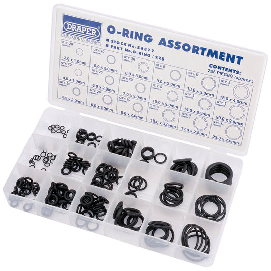 Draper O-Ring Assortment (225 Piece) O-RING/225 - 56377