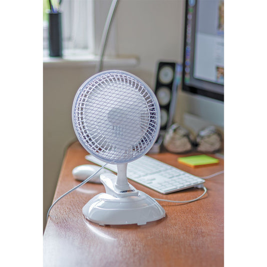 Draper 6" Clip-On Desk Fan (150mm) FAN1B - 08710