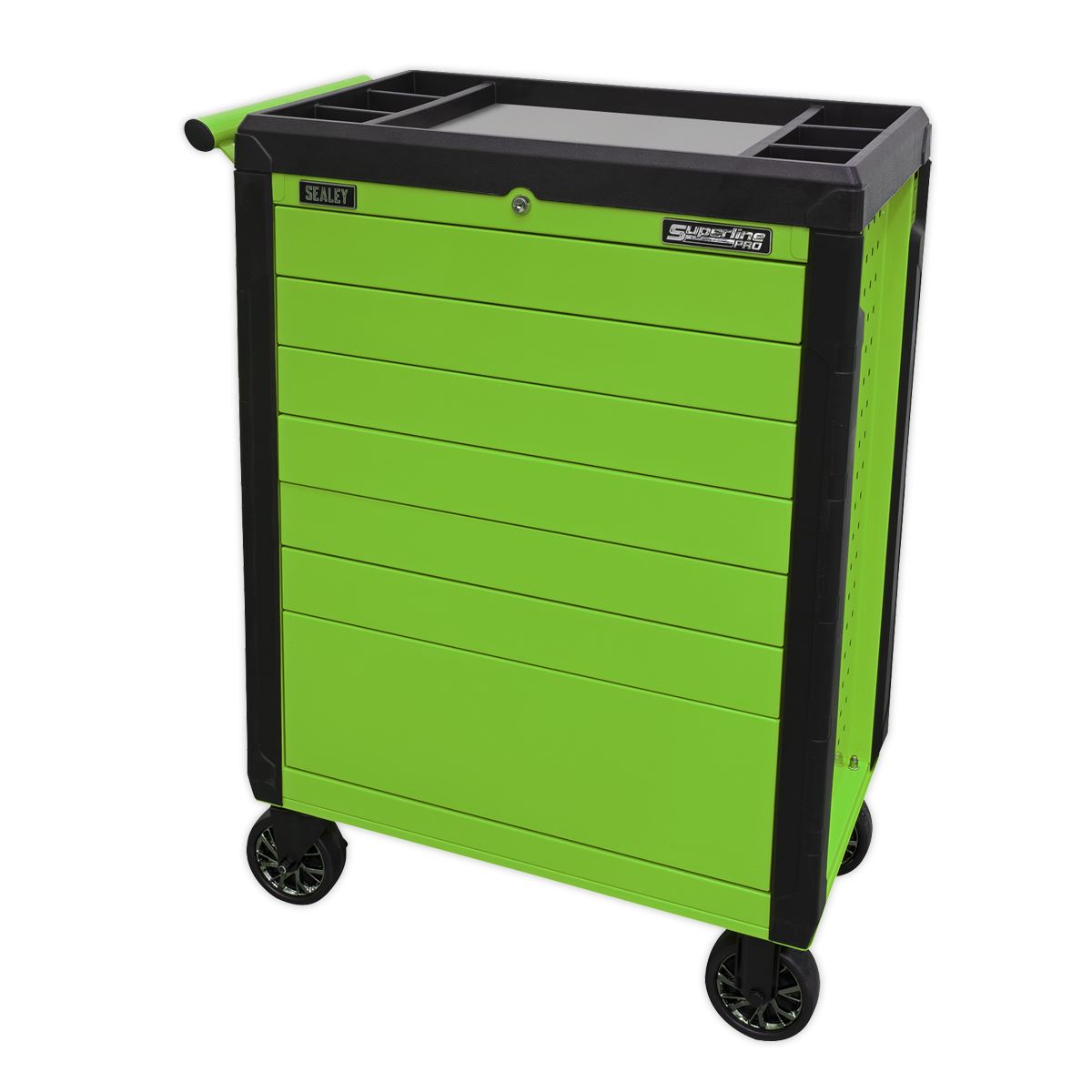 Sealey Rollcab 7 Drawer Push-To-Open Hi-Vis Green APPD7G