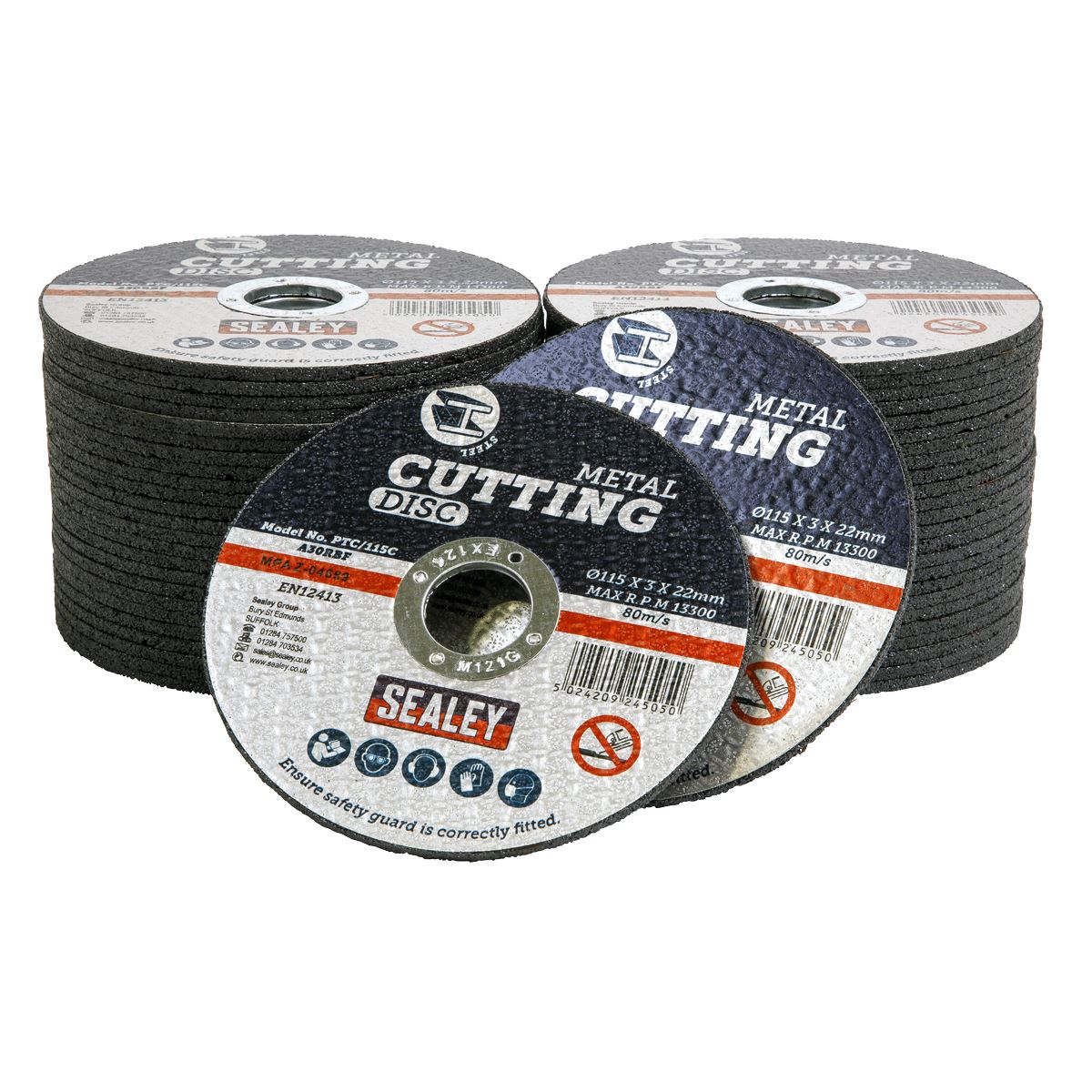 Sealey Cutting Disc Pack of 50 115 x 3mm 22mm Bore PTC/115C50