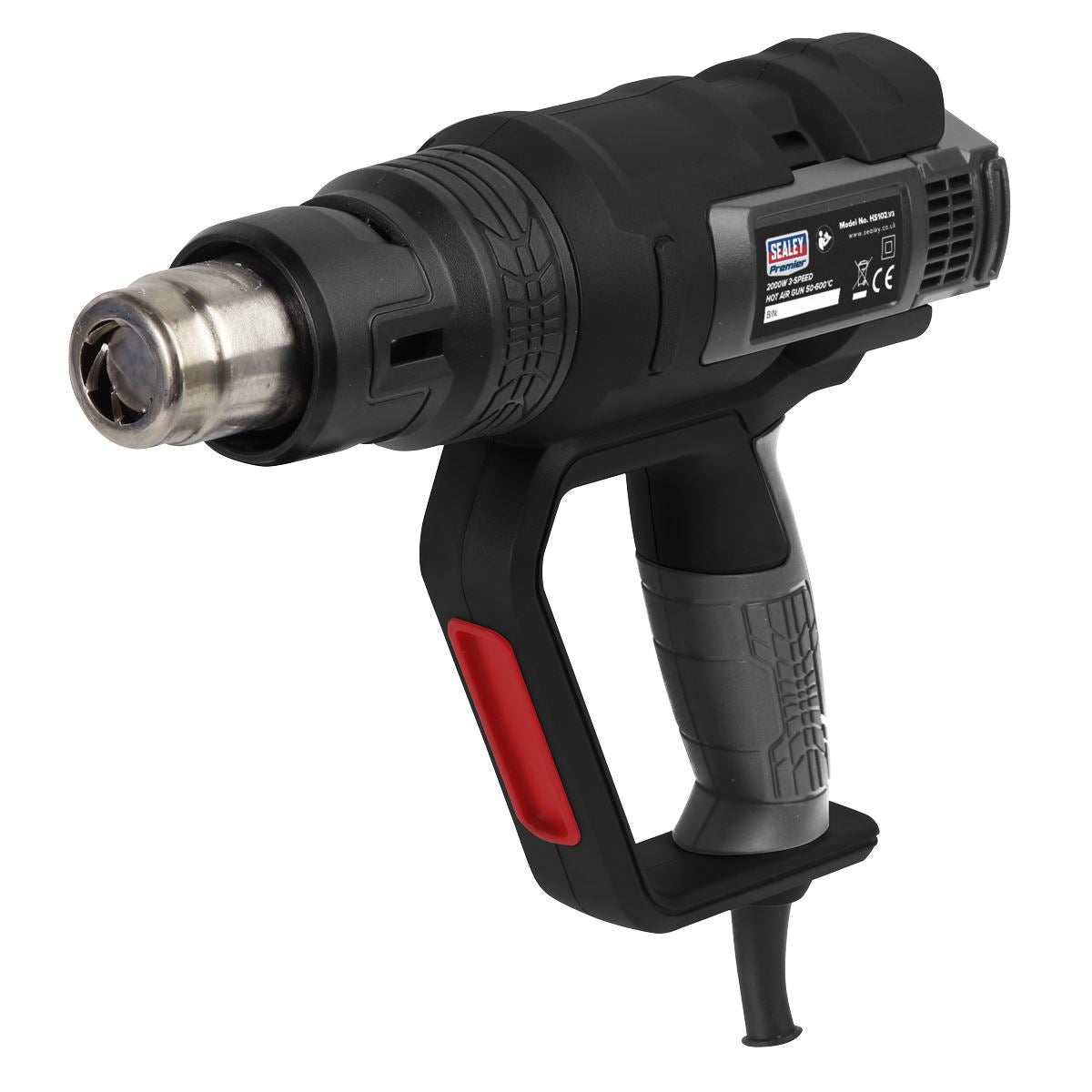 Sealey Hot Air Gun 2000W 3-Speed 50-600C Variable Heat HS102