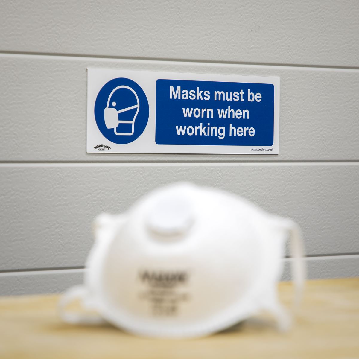 Worksafe Mandatory Safety Sign - Masks Must Be Worn - Rigid Plastic SS57P1