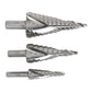 Sealey HSS 4341 Step Drill Bit Set 3pc Spiral Flute AK4749