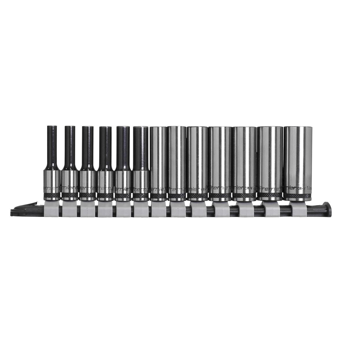 Sealey Socket Set Deep 13pc 1/4"Sq Drive Metric - Black Series AK7991