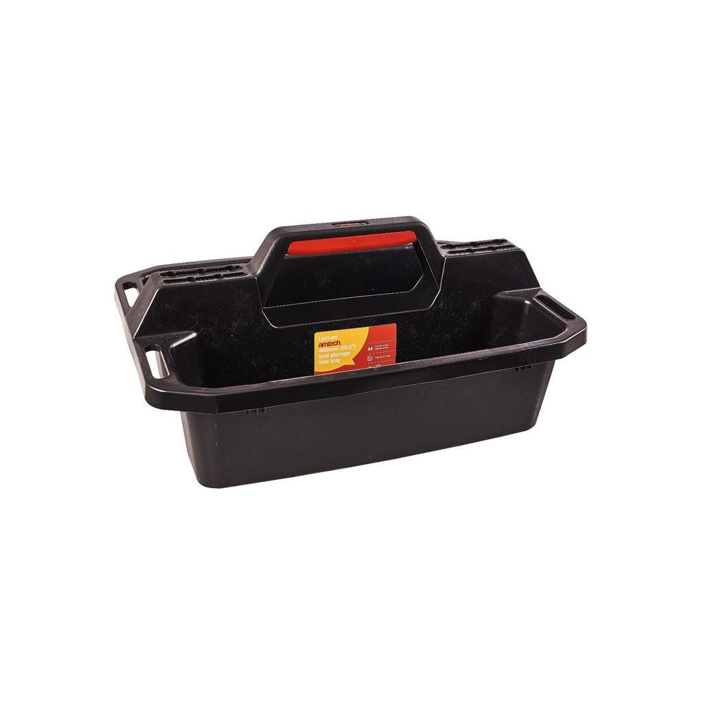 Heavy Duty 19.5" Tool Storage Tote Tray Deep Compartments Durable Impact Plastic - N0145