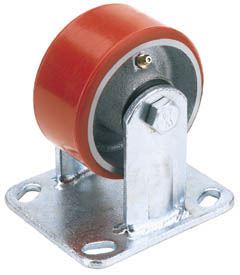 Draper 160mm Dia. Fixed Plate Fixing Heavy Duty Polyurethane Wheel - S.W.L. 400K - 65531