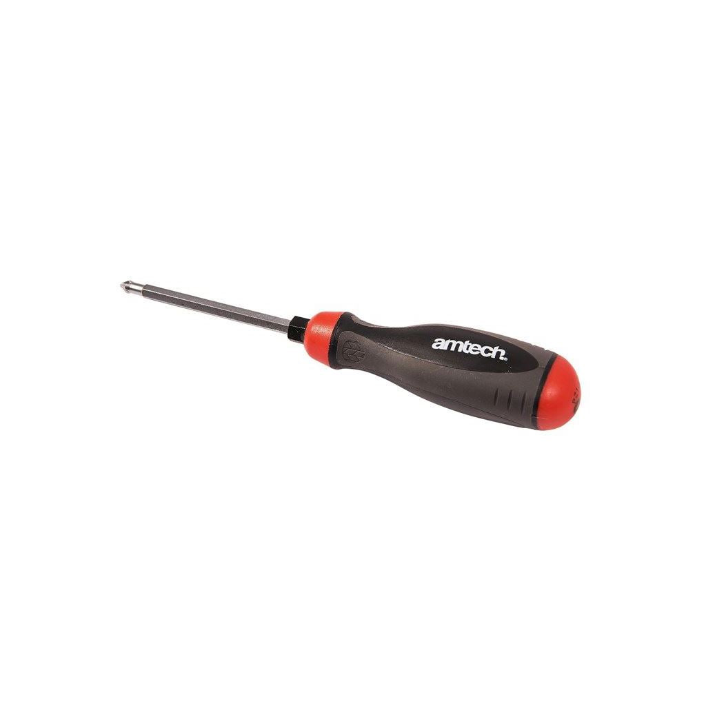 Amtech 6-In-1 Multihead Screwdriver Phillips Sizes 1/2/3 Pozi Sizes 1/2/3 Bits - L0480