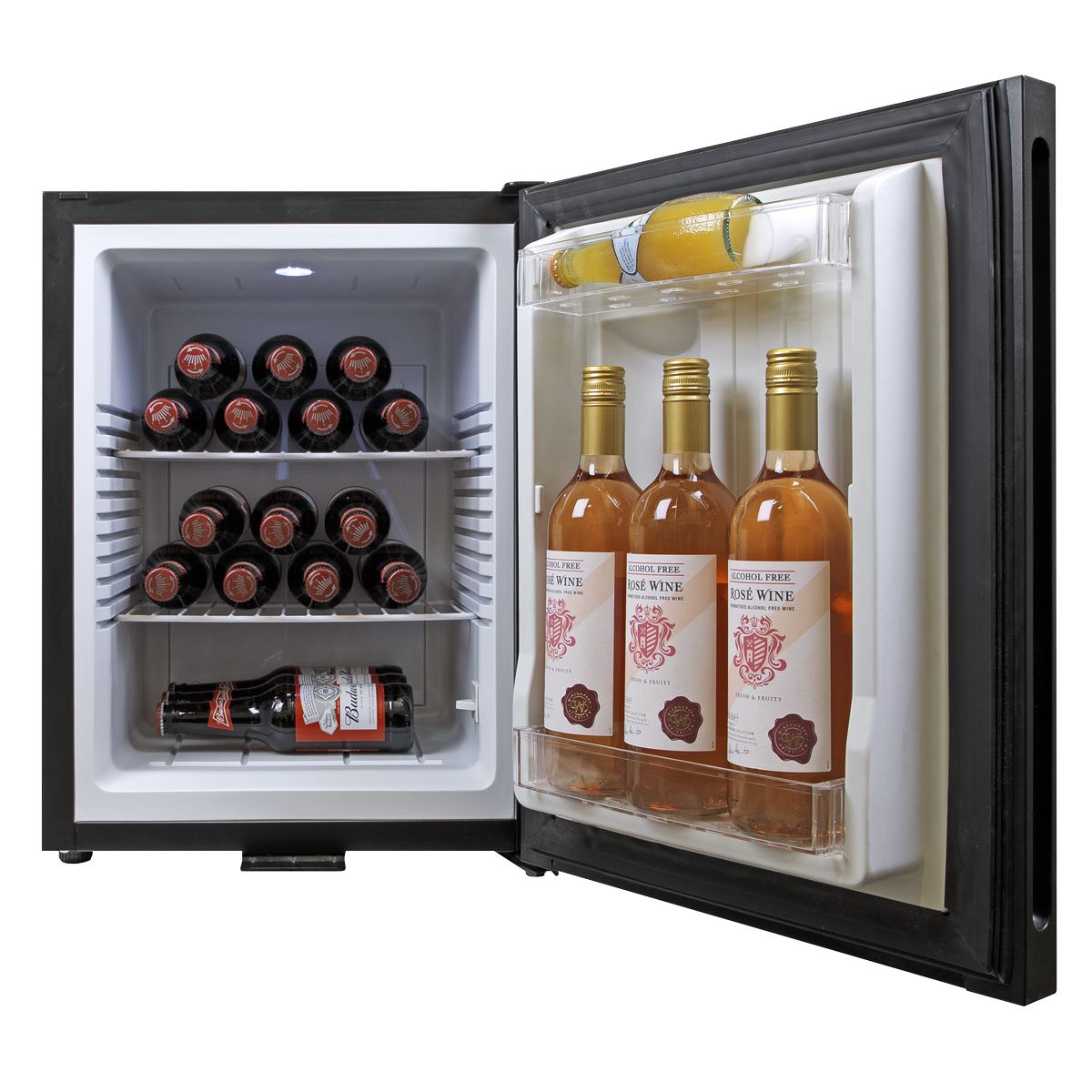 Baridi 35L Ultra Quiet Drinks & Wine Mini Cooler Fridge with LED Light, Black