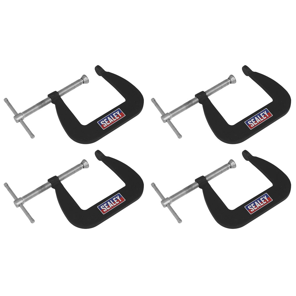 Sealey Junior C-Clamp Set 4pc - 64mm x 64mm GCC01