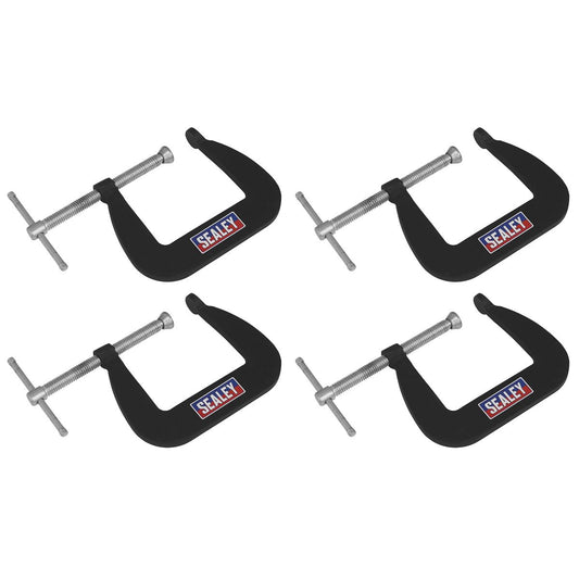 Sealey Junior C-Clamp Set 4pc - 64mm x 64mm GCC01