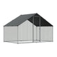 Dellonda 3x2x2m Walk-In Chicken Run, Galvanized Steel, Roof Cover, PVC Coated Chicken Wire DG278