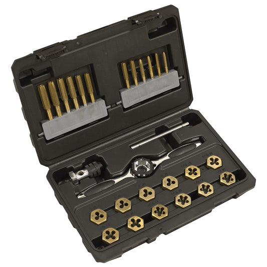 Sealey Premier Hexagonal Tap & Die Set 26pc Hexagonal - SAE/Imperial - Titanium Coated