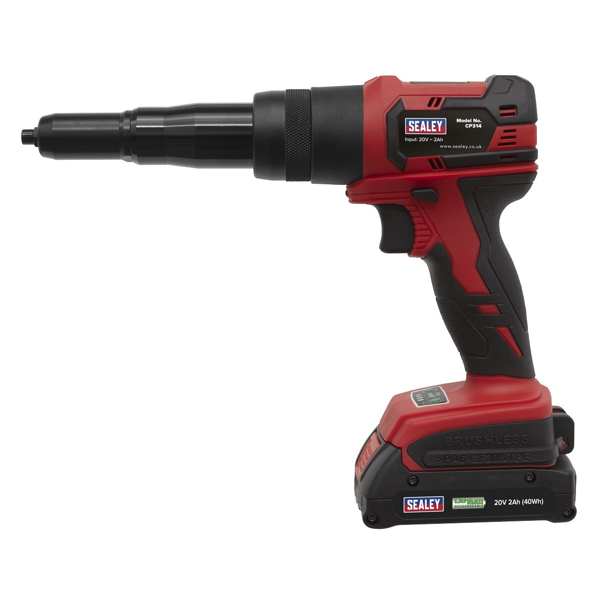 Sealey Cordless Riveter 20V 2Ah Lithium-ion CP314