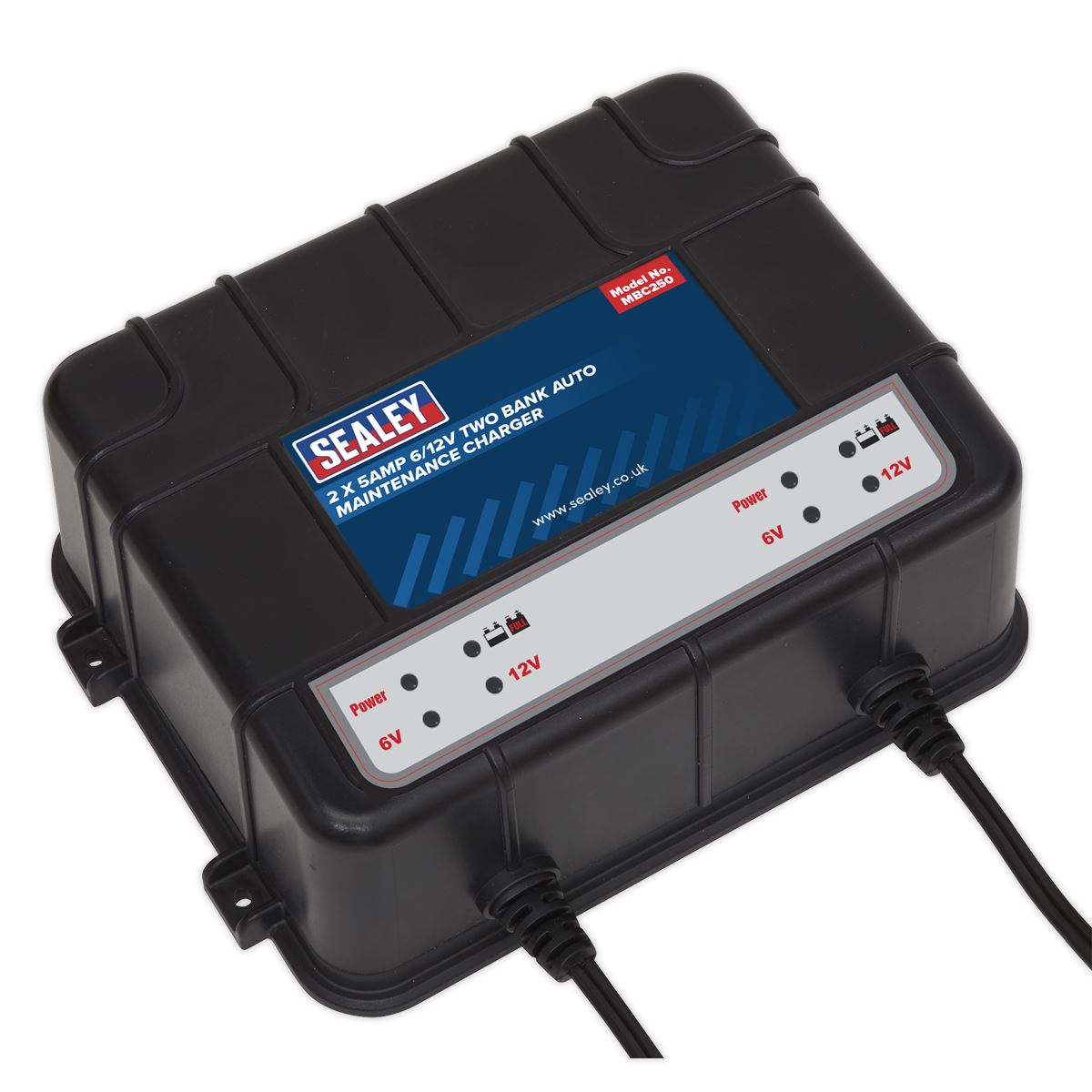 Sealey Two Bank 6/12V 10Amp (2 x 5A) Auto Maintenance Charger MBC250