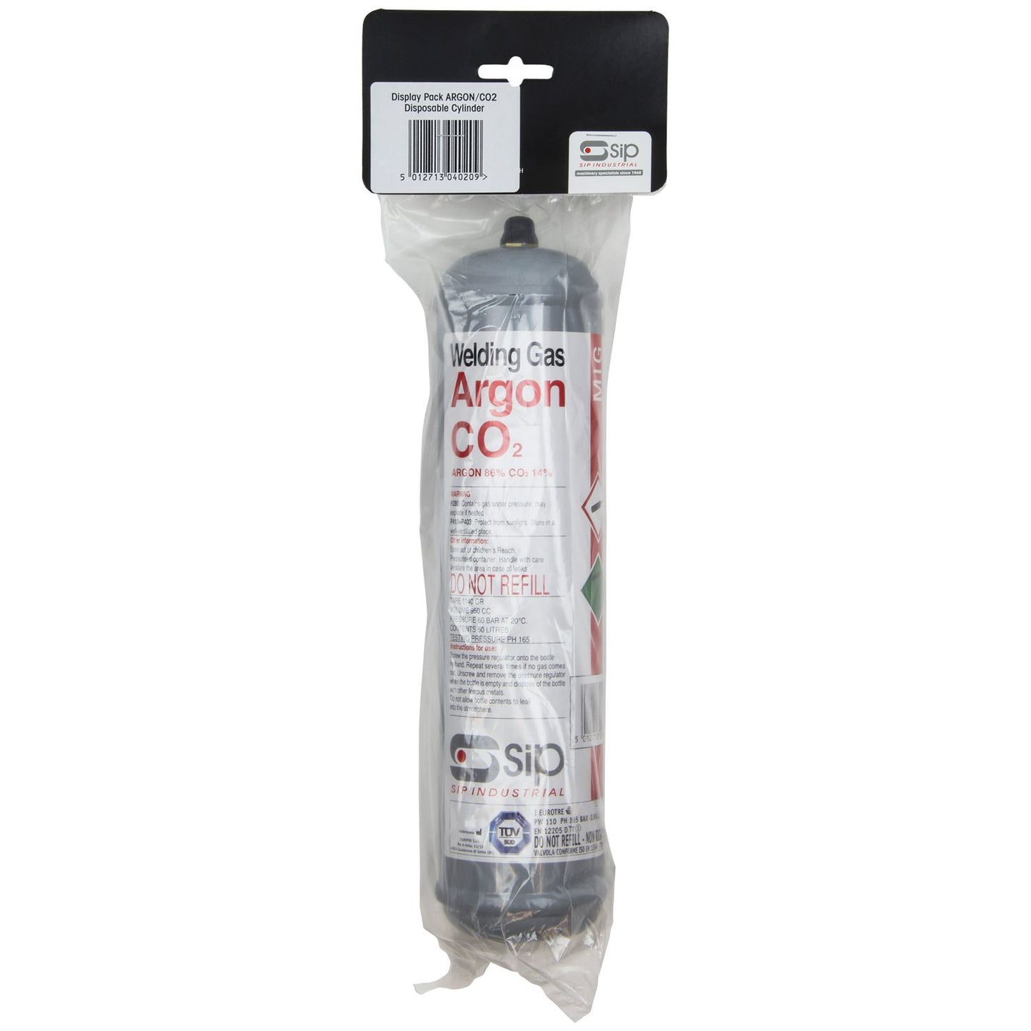 SIP Industrial 390g Argon/CO2 Disposable Gas Bottle Pack