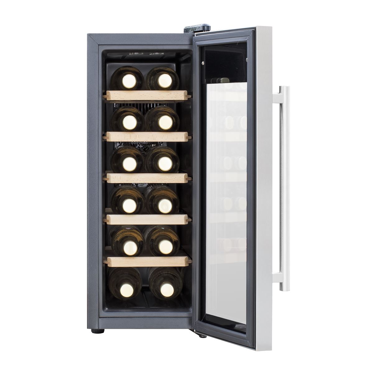 Sealey Baridi 12 Bottle Wine Cooler with Digital Touchscreen Controls & LED Light, Stainless Steel DH74