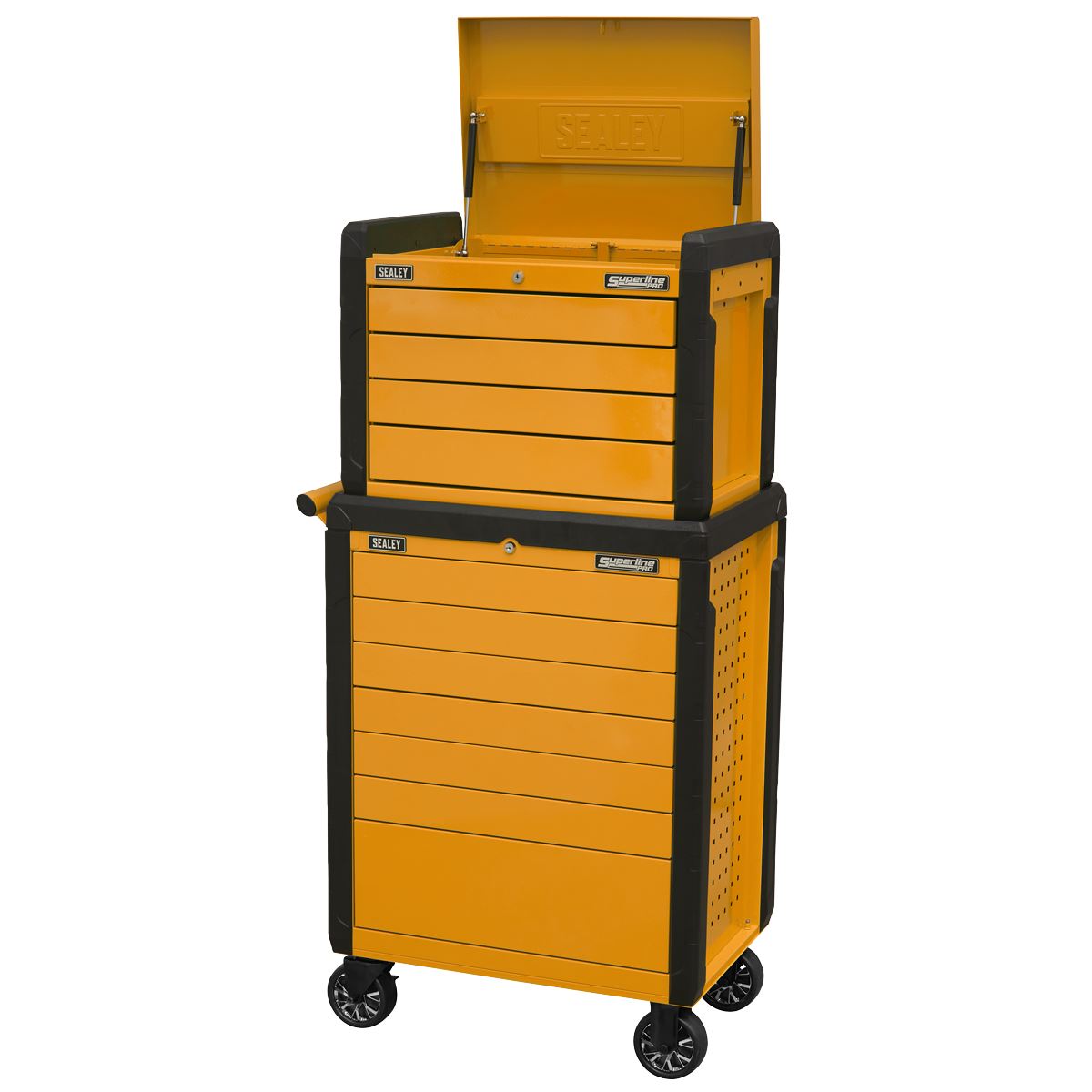 Sealey Topchest & Rollcab Combination 11 Drawer Push-To-Open Orange APPDSTACKO