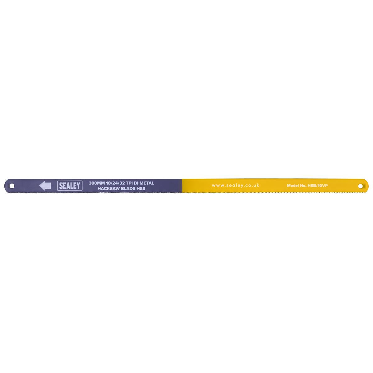 Sealey Vari-Pitch 18/24/32tpi Hacksaw Blade 300mm - Pack of 10 HSB/10VP