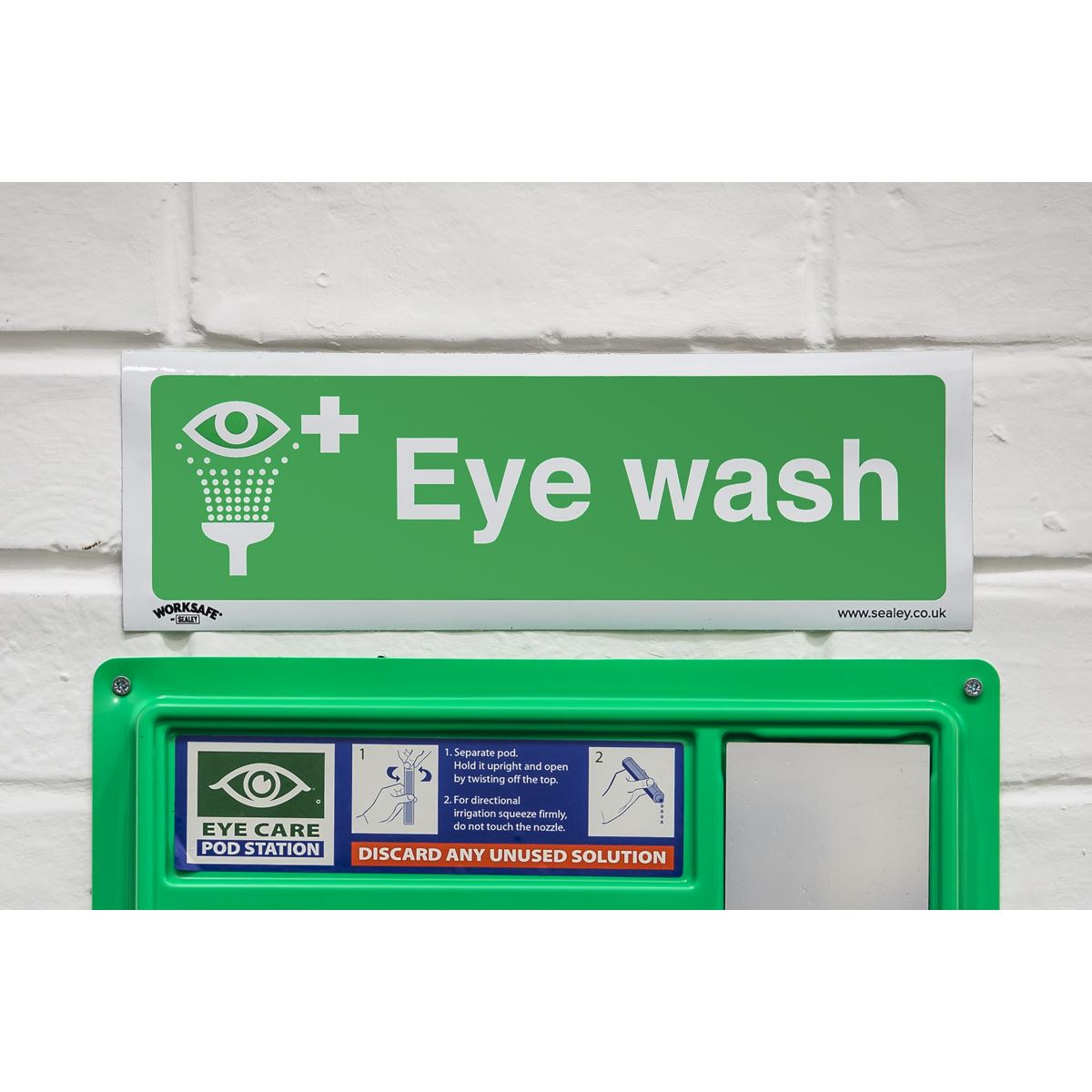 Worksafe Safe Conditions Safety Sign - Eye Wash - Self-Adhesive Vinyl - Pack of 10 SS58V10