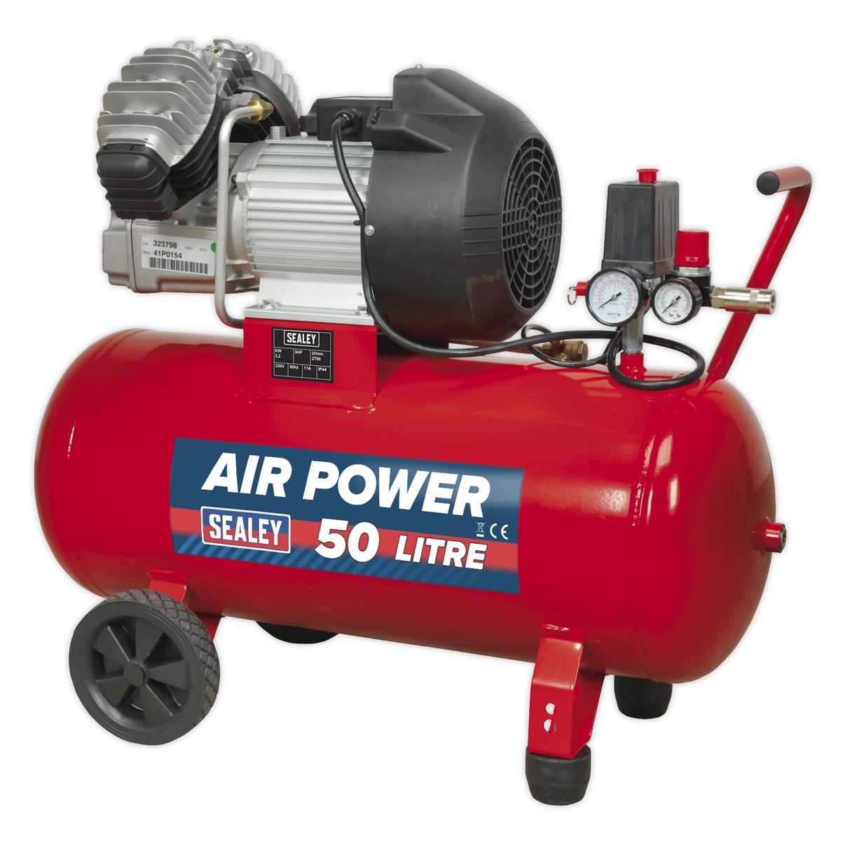 Sealey Air Compressor 50L V-Twin Direct Drive 3hp SAC05030