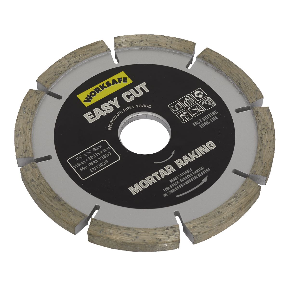 Sealey Easy Cut Diamond Blade 115 x 22mm - Mortar Raker WDEC1156MR