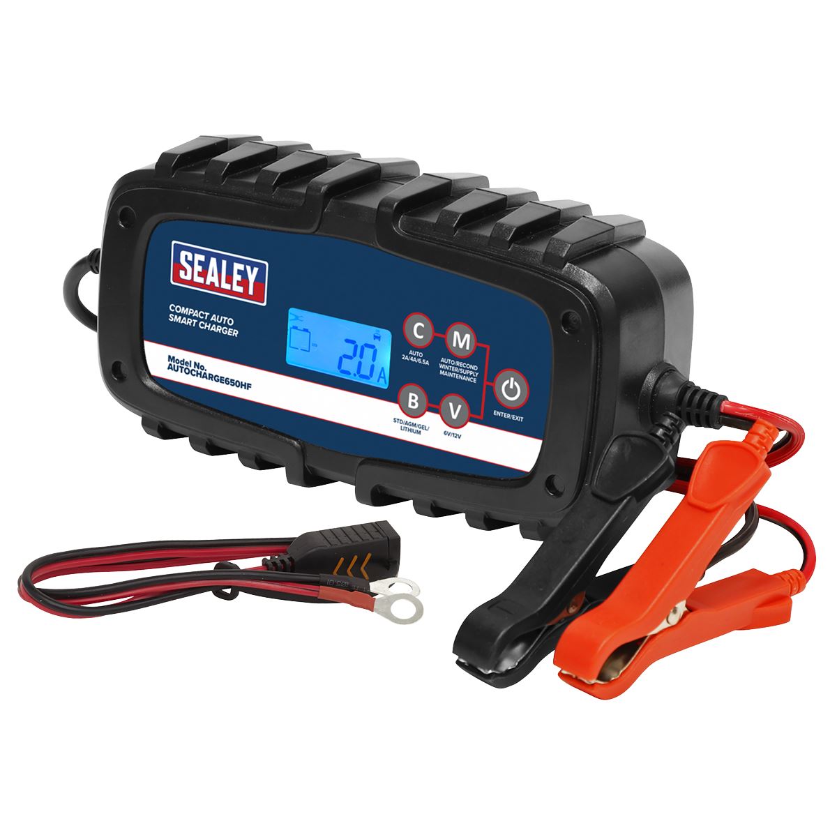 Sealey Compact Auto Smart Charger 6.5A 6/12V AUTOCHARGE650HF