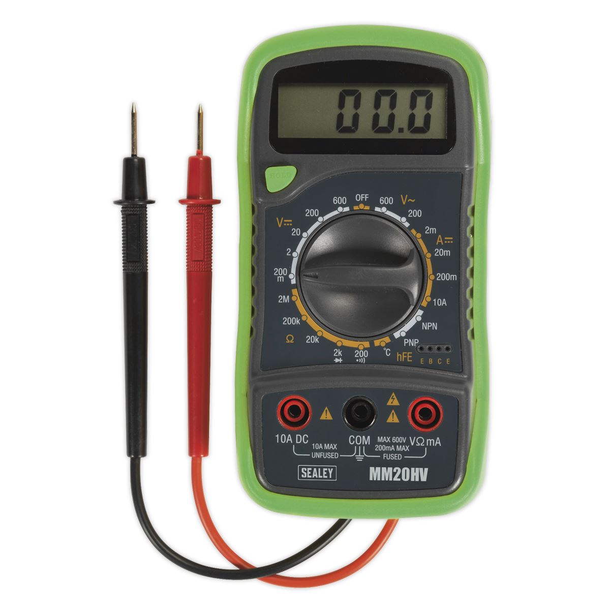 Sealey Digital Multimeter 8-Function with Thermocouple Hi-Vis MM20HV