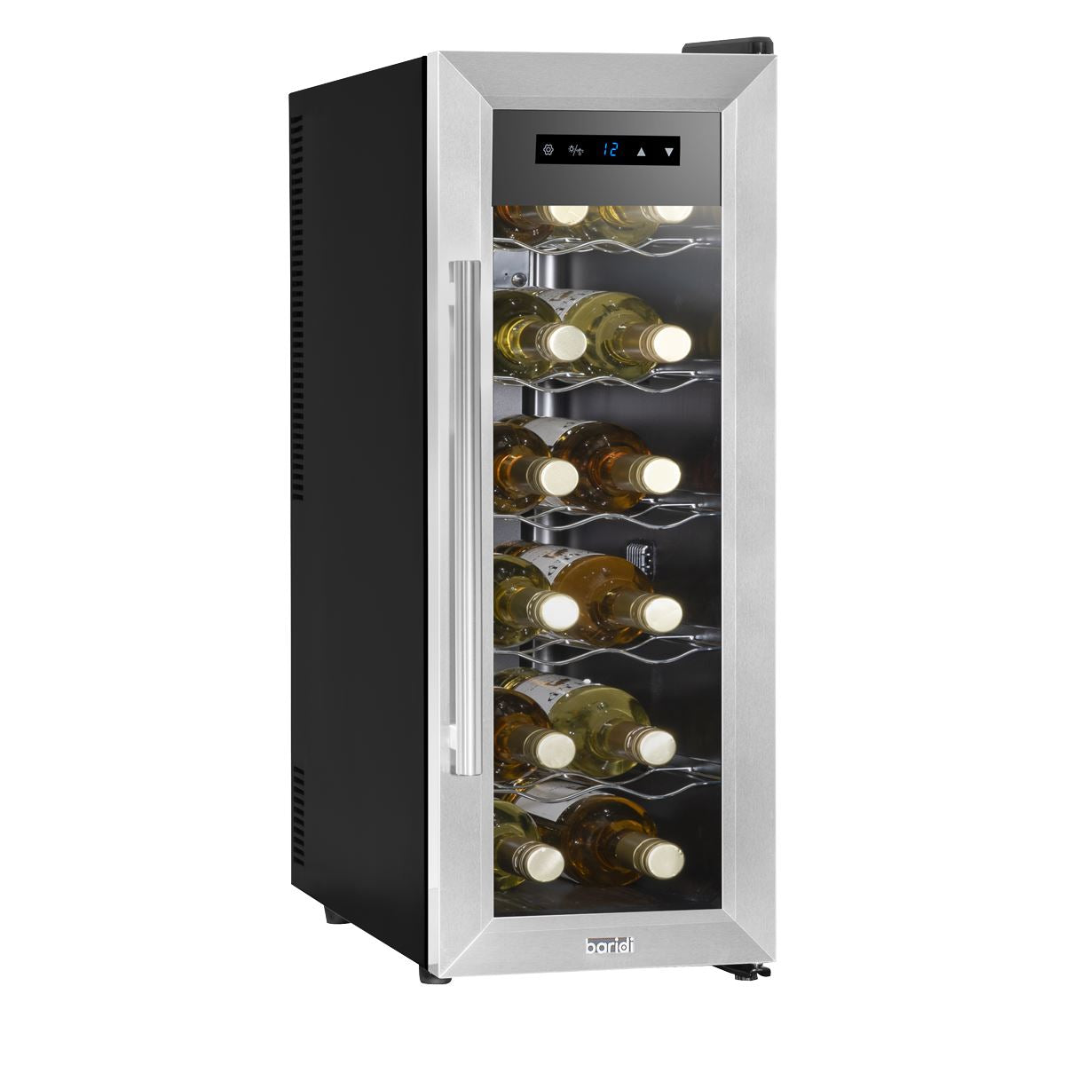 Sealey Baridi 12 Bottle Wine Cooler with Digital Touchscreen Controls & LED Light, Stainless Steel DH74