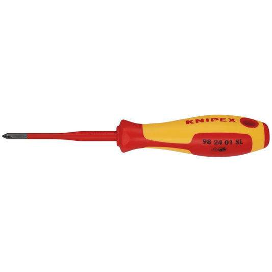 KNIPEX 98 24 01 SL VDE Insulated Phillips Screwdriver, PH1 x 80mm - Slim