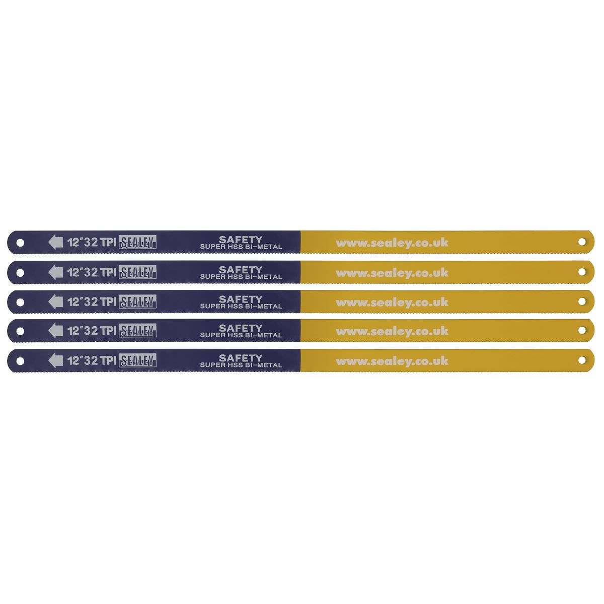 Sealey Hacksaw Blade 300mm HSS Bi-Metal 32tpi Pack of 5 HSB0532