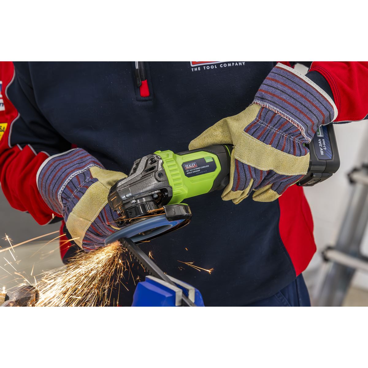 Sealey 18V 3Ah 115mm Cordless Angle Grinder - Green CP401LIHV