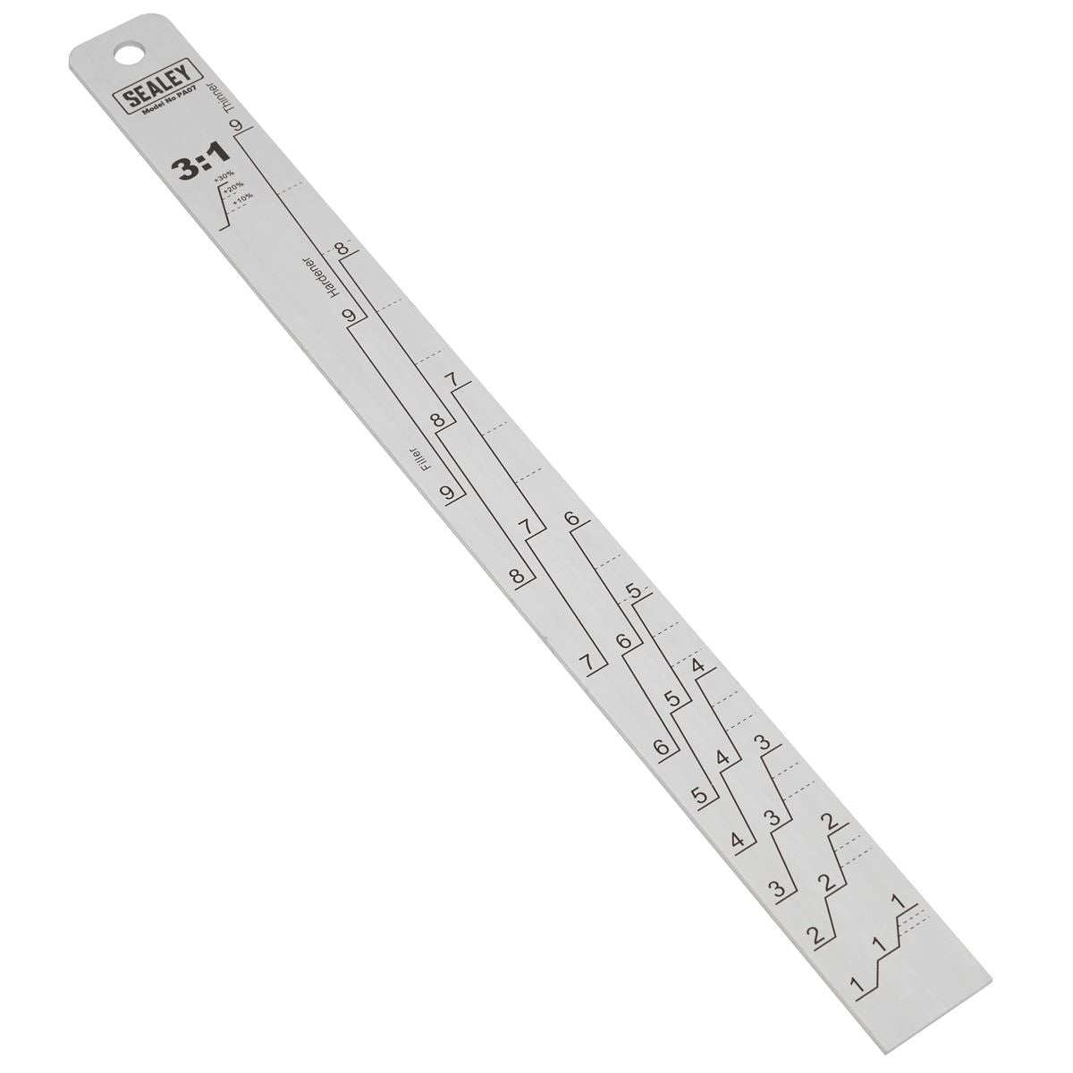 Sealey Aluminium Paint Measuring Stick 1:1/3:1 PA07