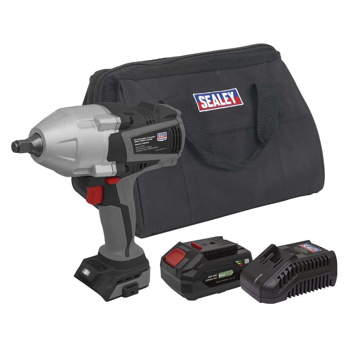 Sealey Cordless Impact Wrench Kit 20V 4Ah SV20 Series CP20VXIWKIT